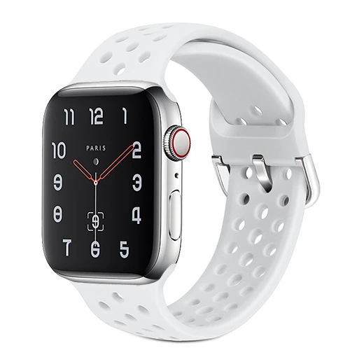 White Силиконовый ремешок для apple watch 4 band 44 мм 40 мм iWatch band 42 мм 38 мм спортивный браслет correa apple watch 4 3 2 1 Аксессуары - Цвет ремешка: White