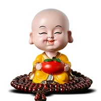 gift buddha beads car home decoration accessories shaking head little monk statue of little novice monk figurine accessories