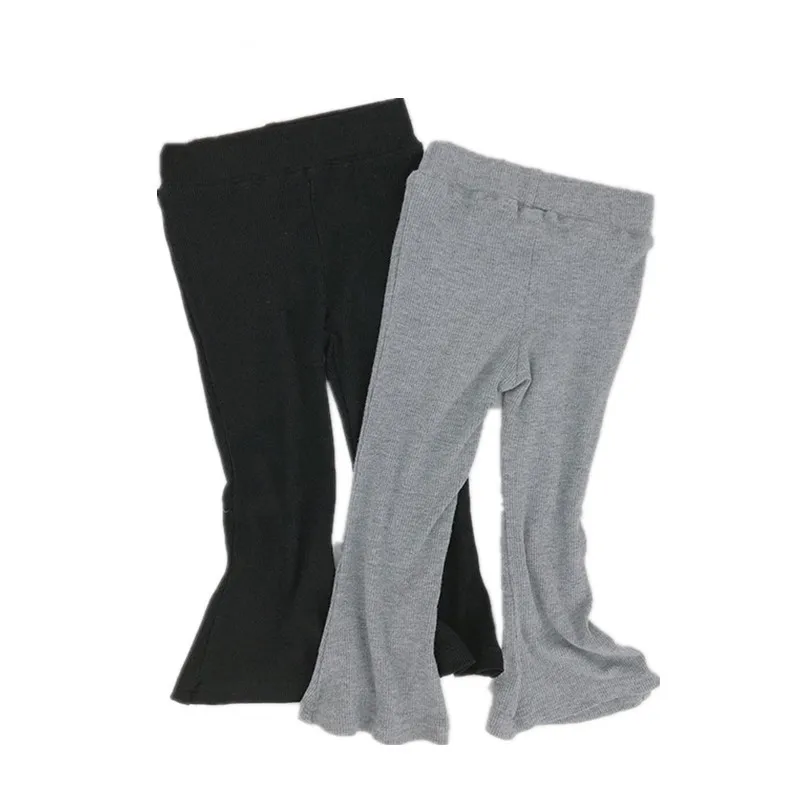 

Осенние однотонные штаны с колокольчиками для маленьких девочек, детские хлопковые повседневные расклешенные брюки, одежда для девочек, ра...