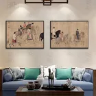 Парусиновые плакаты и принты, винтажная китайская антикварная коллекция, Имитация древнего китайского Пейзажа, настенные художественные фотографии для домашнего декора
