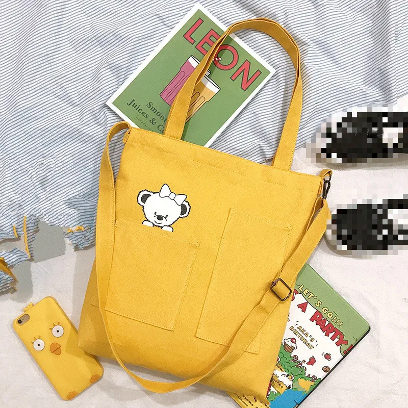 Холщовые женские сумки на плечо в стиле Харадзюку модный тоут для покупок с