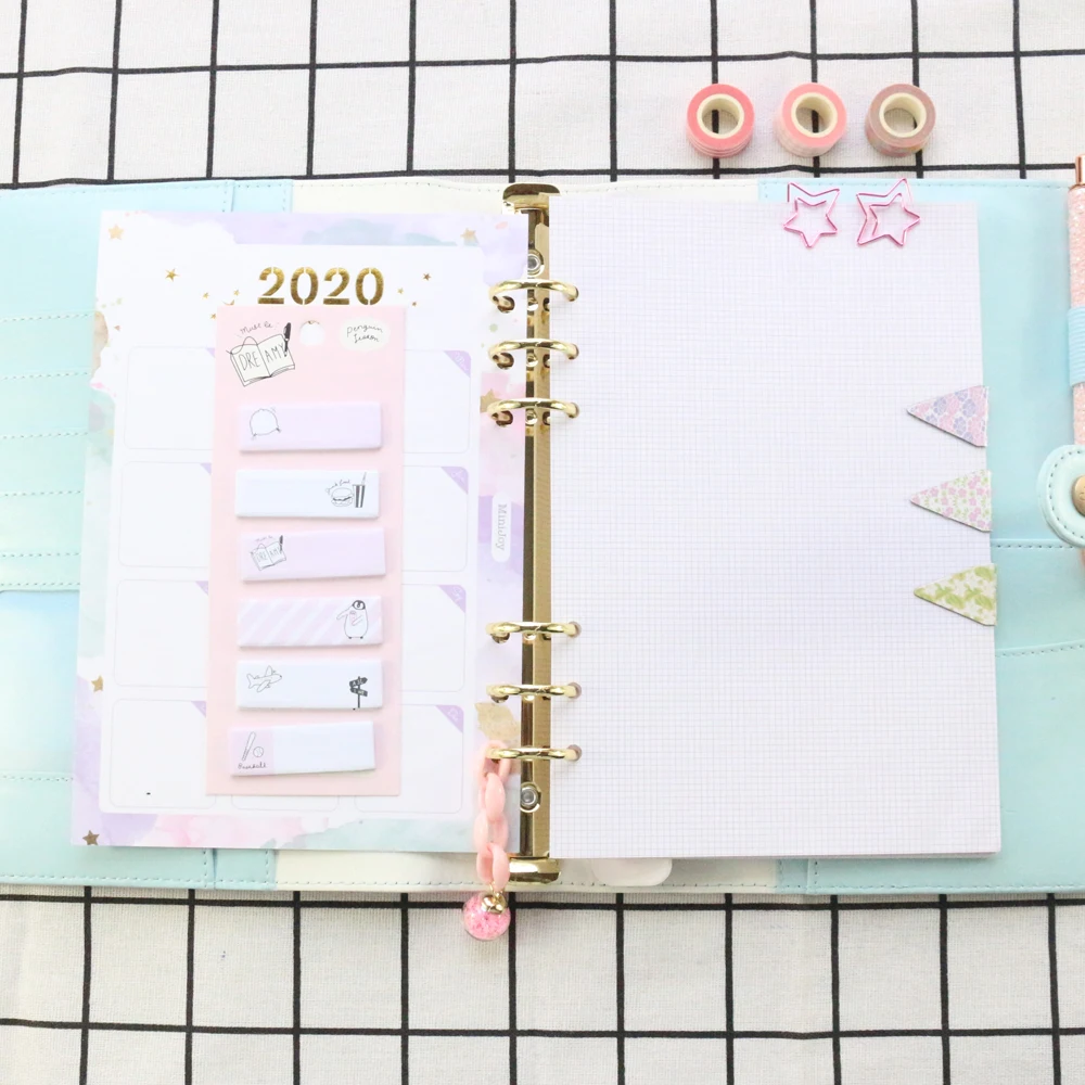 Domikee милые корейские офисные и школьные цветные накладные бумажные листы с 6