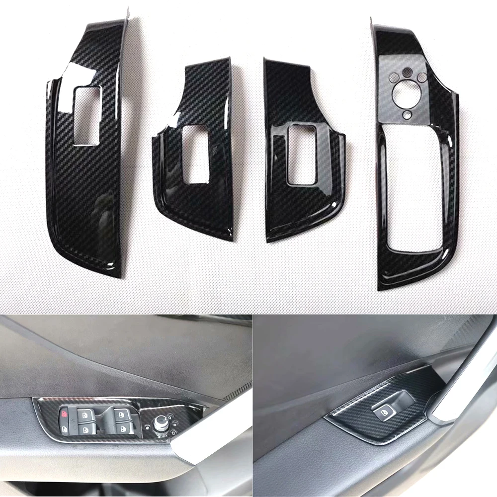 

New ABS Car Trim For AUDI Q2L 2018-2021 LHD Door Armrest Window Lift Switch Panel Cover Stickers Auto Styling Moldings 4pcs