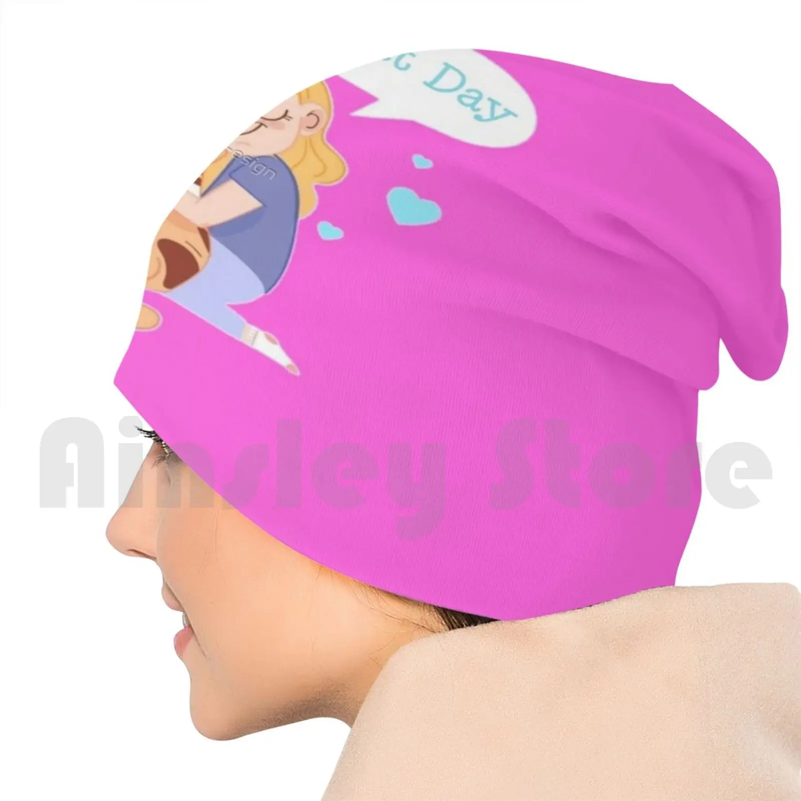 Девушка с котом между ее щитами. Вязаная Шапка-бини в стиле хип-хоп | Аксессуары