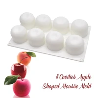 2022 new apple mousse mold apple silicone mold christmas fruit mousse cake silicone cake mold