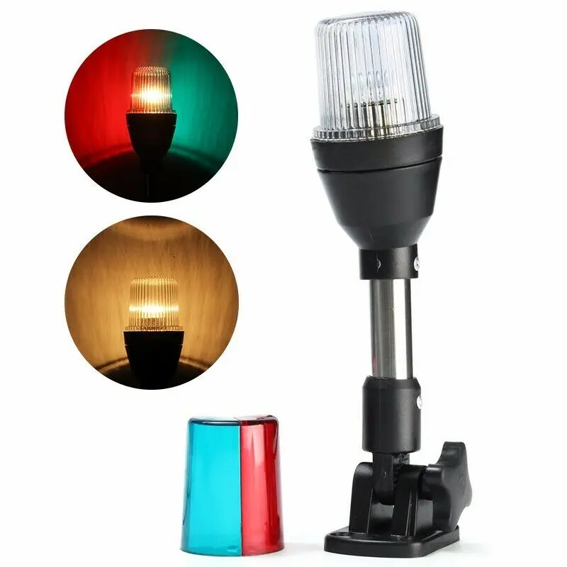 Universal 12V Marine Fold Down 360 degrees LED Navigation Stern Anchor Light for Boat Yacht Lamp 3-Colors | Автомобили и