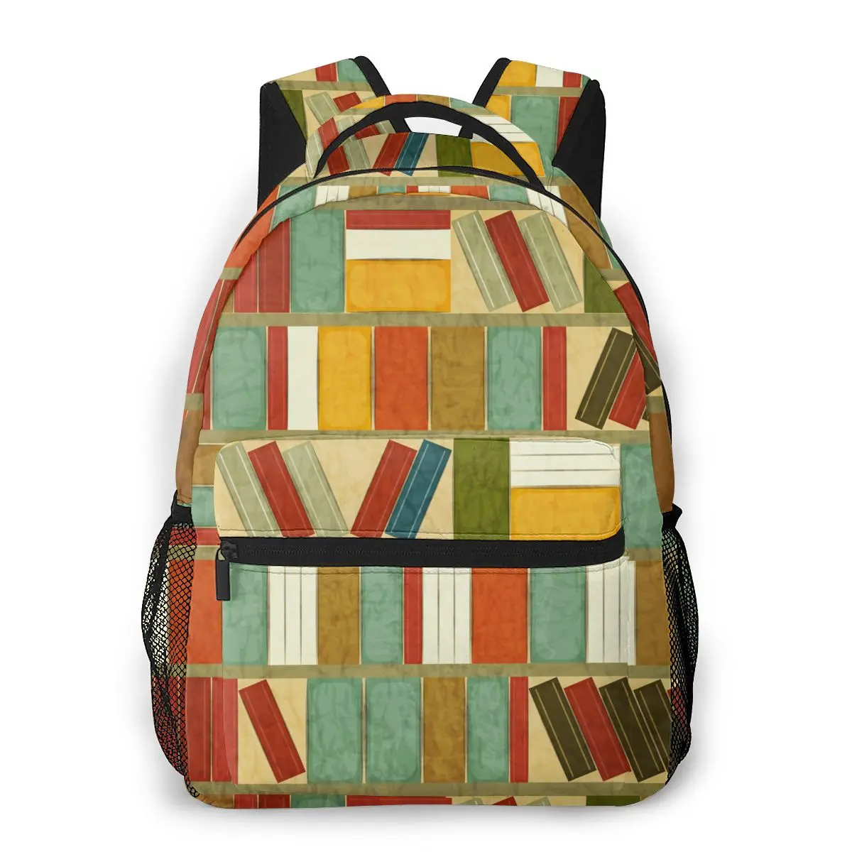 

Women Backpack Casual Travel Bag Vintage Bookshelf Background School Bag Fashion Shoulder Bag For Teenage Girl Bagpack