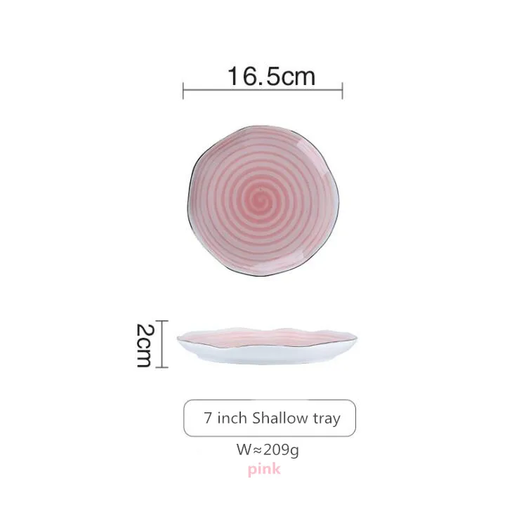 P 7 Shallow tray Керамическая кухонная тарелка в скандинавском стиле, посуда для еды, рисовый салат, лапша, миска для супа, кухонный инструмент для приготовления пищи - Цвет: P 7 Shallow tray
