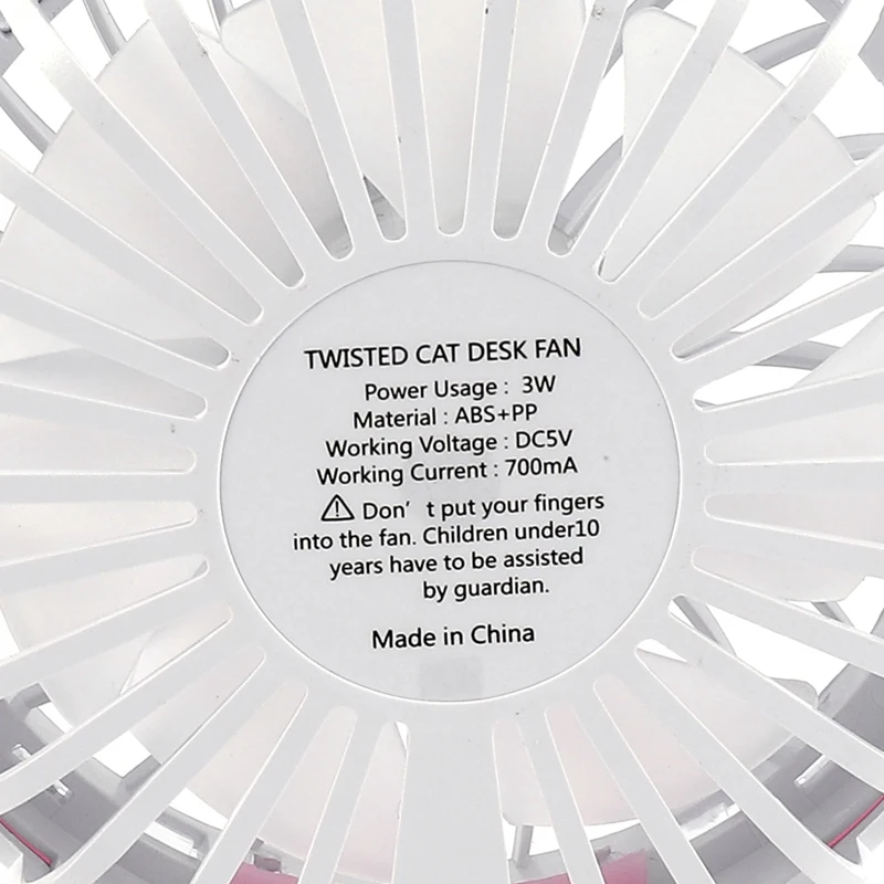 Цветной мини USB Перезаряжаемый вентилятор с воздушным охлаждением в форме кошки