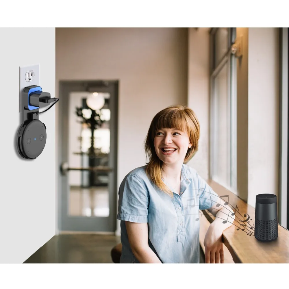 Выход настенное крепление, вешалка держатель для Amazon Echo Вход кронштейн гнезда Экономия пространства аксессуары в Спальня Ванная комната Кухня жизни