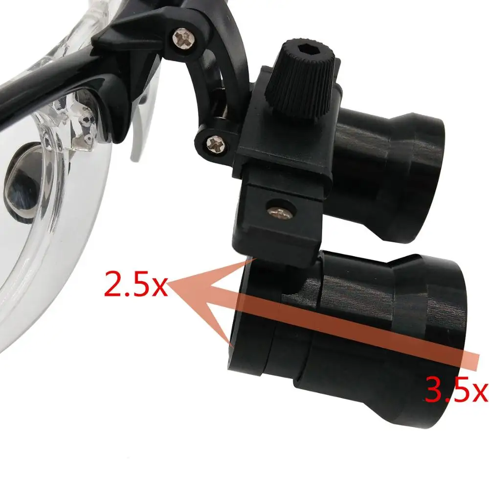 New Adjustable magnification from 2.5x to 3.5x Dental Loupes Magnifier with Surgical Magnifying Glasses