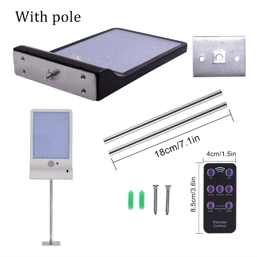 SZYOUMY Открытый PIR Сенсор 450lm 48led Солнечный настенный светильник Водонепроницаемый