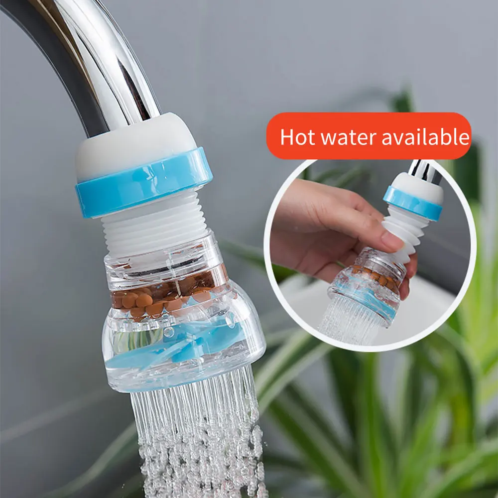 

2pcs Household Kitchen Faucet Anti-spill Head Mouth Lengthen Sprinkler Filter Rotatable Faucet Shower Water Saving Devi