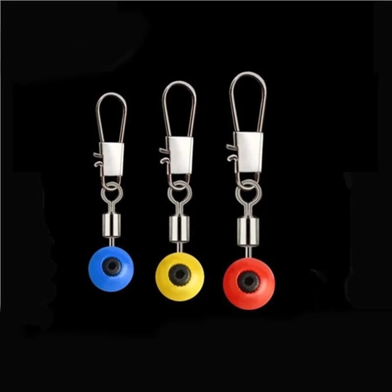 

50pcs/lot Fishing Line Hook Swivels Shank Clip Connector Interlock Snap Sea Space Beans Lure Fishing Hooks Connector