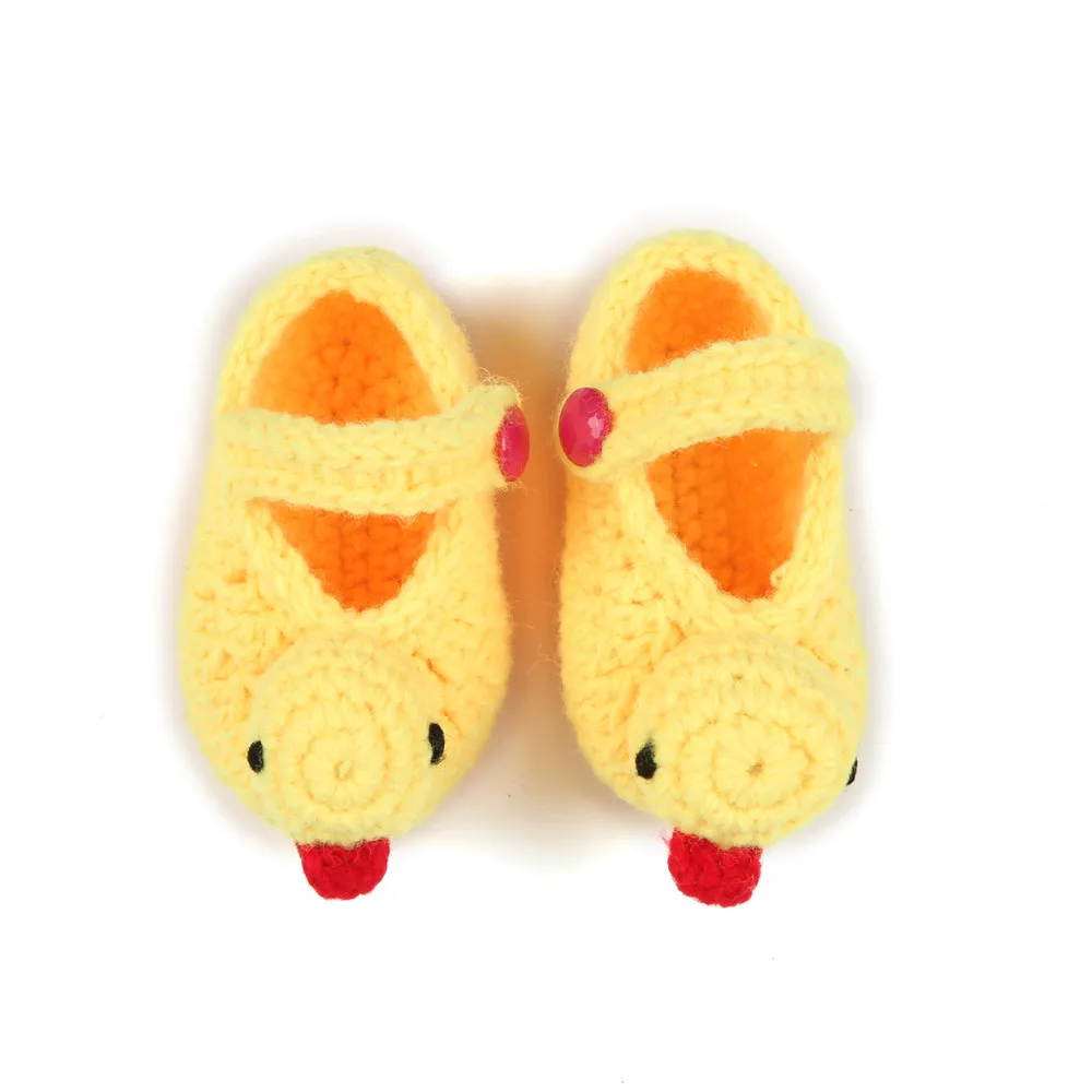 100% мягкая хлопковая вязаная обувь для новорожденных малышей маленькая утка