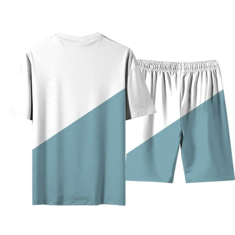 

2021 new summer fashion casual men's T-shirt casual pants men's short-sleeved T-shirt 2-piece suit