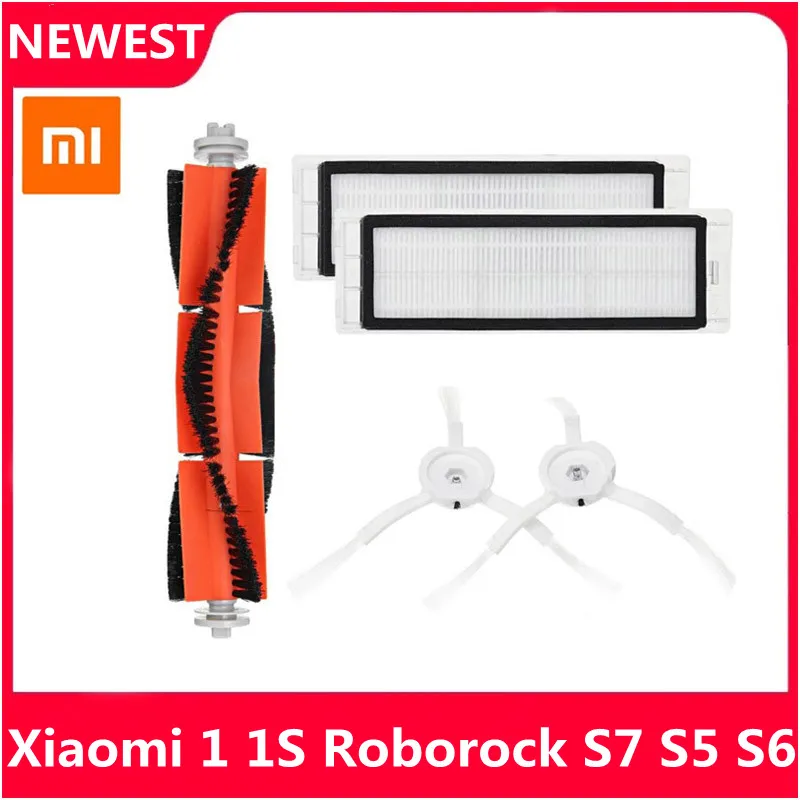 

For xiaomi 1 1S roborock s7 S5 S6 Pure Accessories Vacuum Cleaner Parts Washable Mop Cloth HEPA Filter Main Brush Side Brush