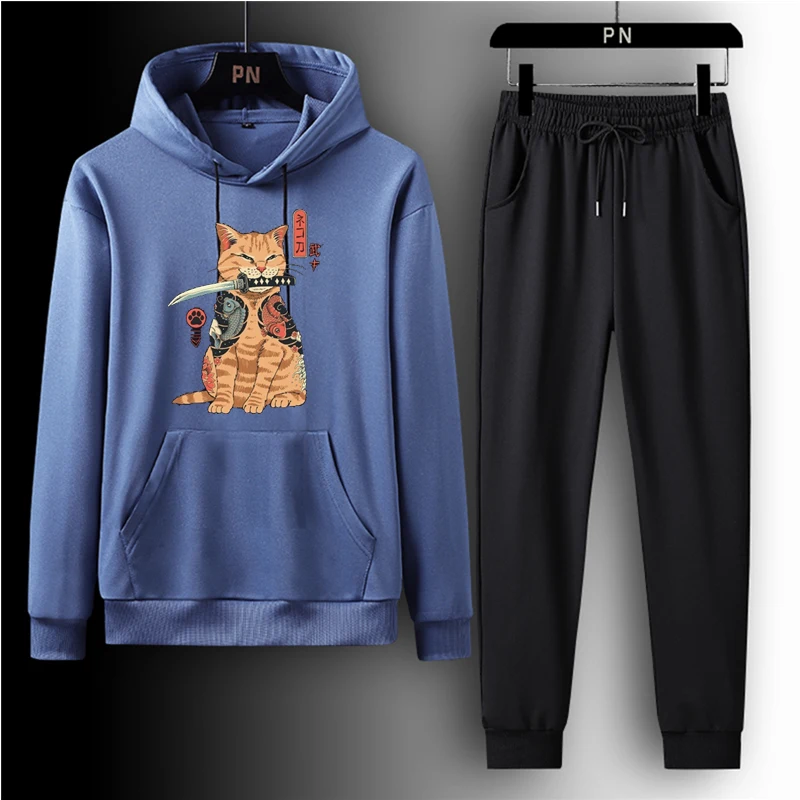 

Men's Hoodie Gym TrackSuit Sport Jacket Suit Set Trousers Jogging Bottom Sweatsuits Blazer Train track suit Walk Jogger Cat
