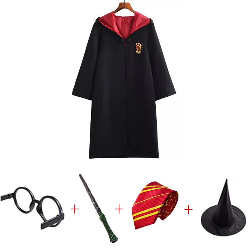 Gryffindor hats 5pcs Костюмы для косплея, костюмы Поттера, волшебный халат, плащ, костюм Хогвартс, Униформа, плащ Гриффиндор Слизерин, Рейвенкло, хаффлпуф, Хэллоуин - Цвет: Gryffindor hats 5pcs