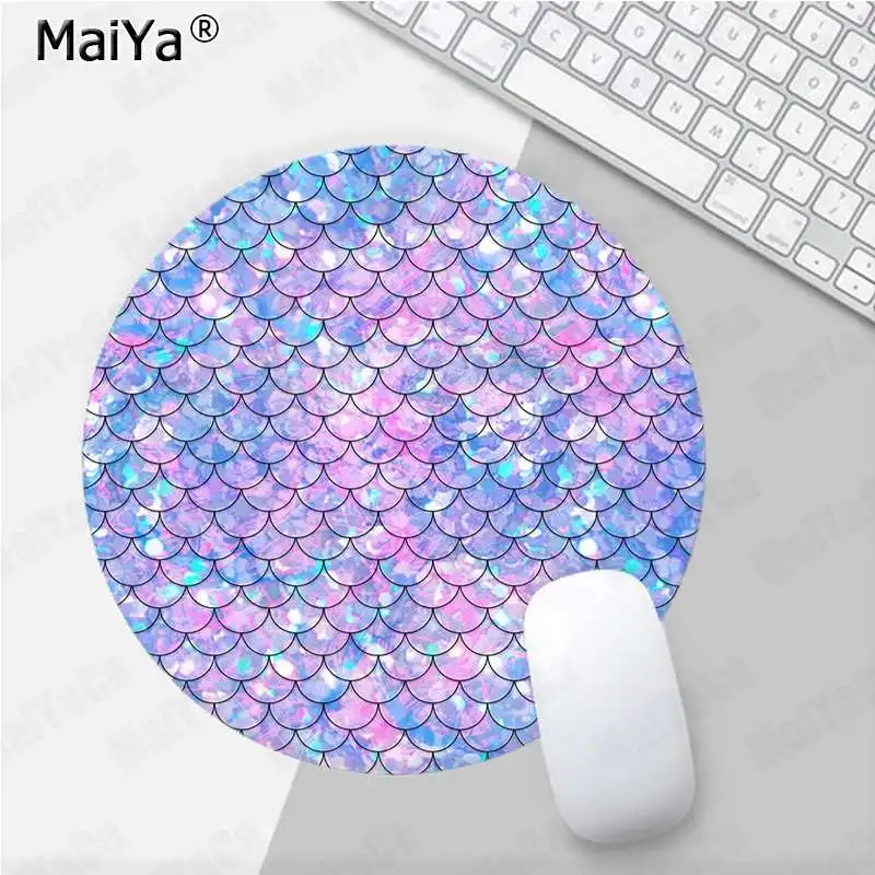 MaiYa розовый и синий Модный Блестящий игровой коврик для мыши с русалочкой мягкие