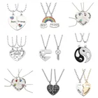 Ожерелье с подвеской в сердце с надписью Best Friend стиле, креативный комплект из двух предметов для сестры и ожерелье в виде цепи, ювелирные изделия, 23 шт.
