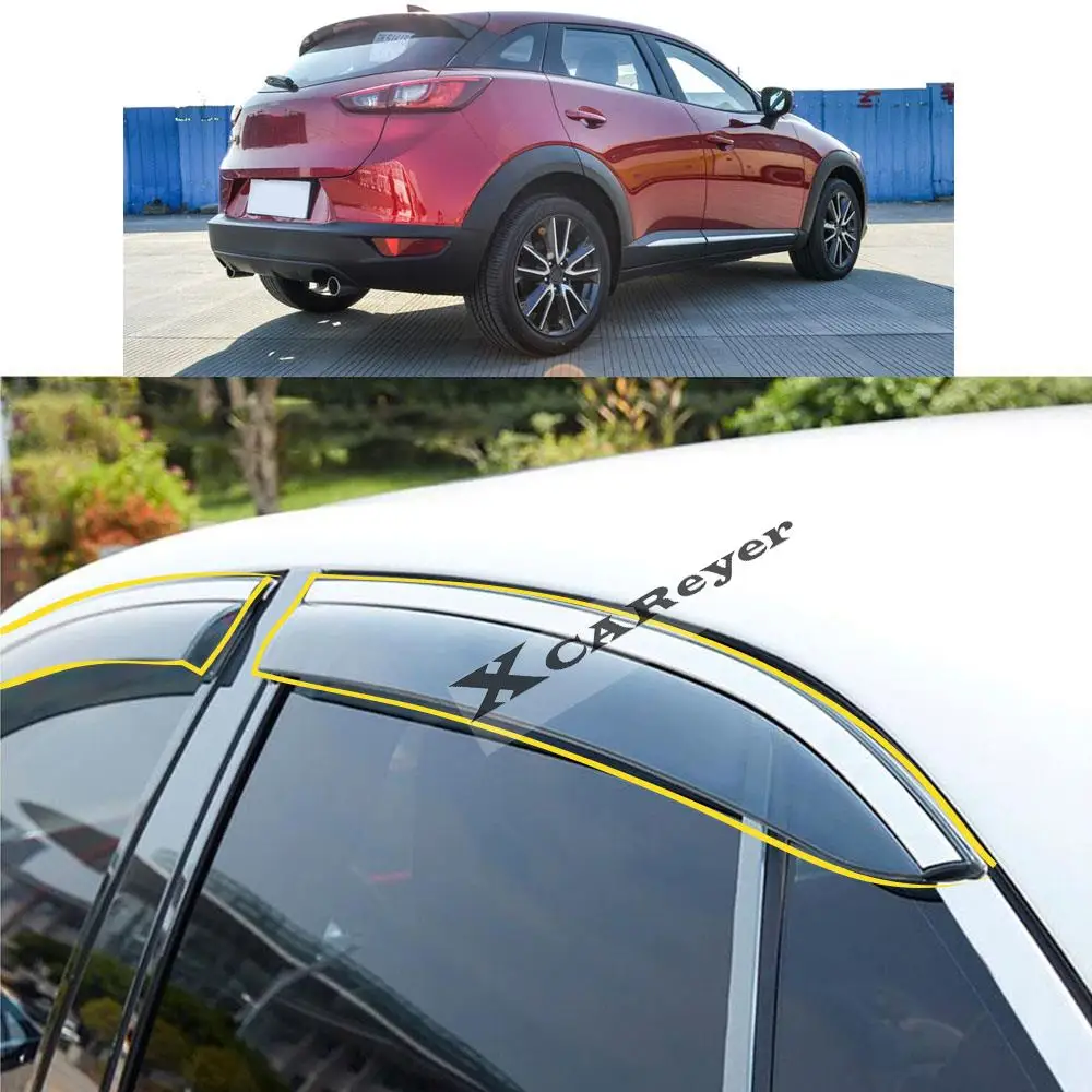 لمازدا CX-3 CX3 2016 2017 2018 2019 2020 2021 جسم السيارة التصميم ملصق البلاستيك زجاج النافذة الرياح قناع المطر/الشمس الحرس تنفيس