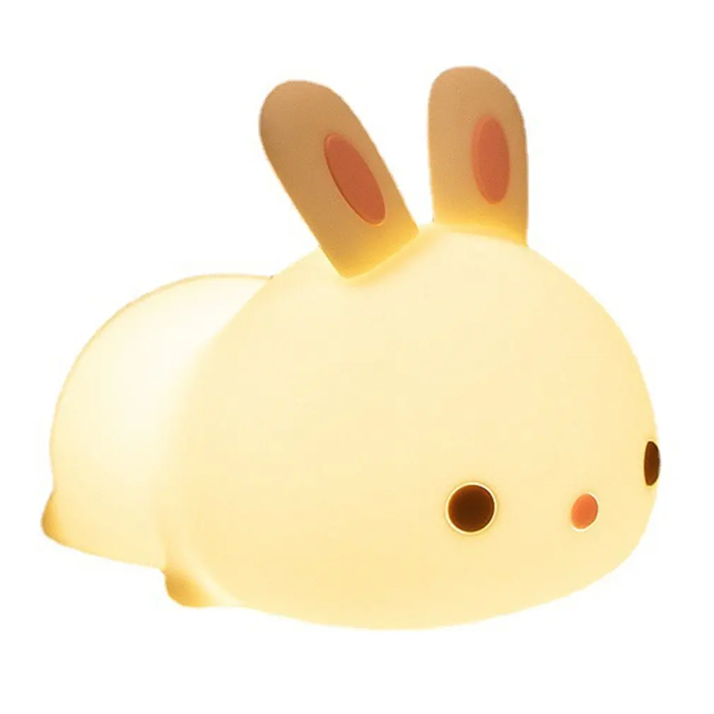 

Силиконовый светильник в виде милых кроликов, встроенный сенсорный светодиодный ночсветильник 1200 мАч 0,45 Вт с дистанционным управлением дл...