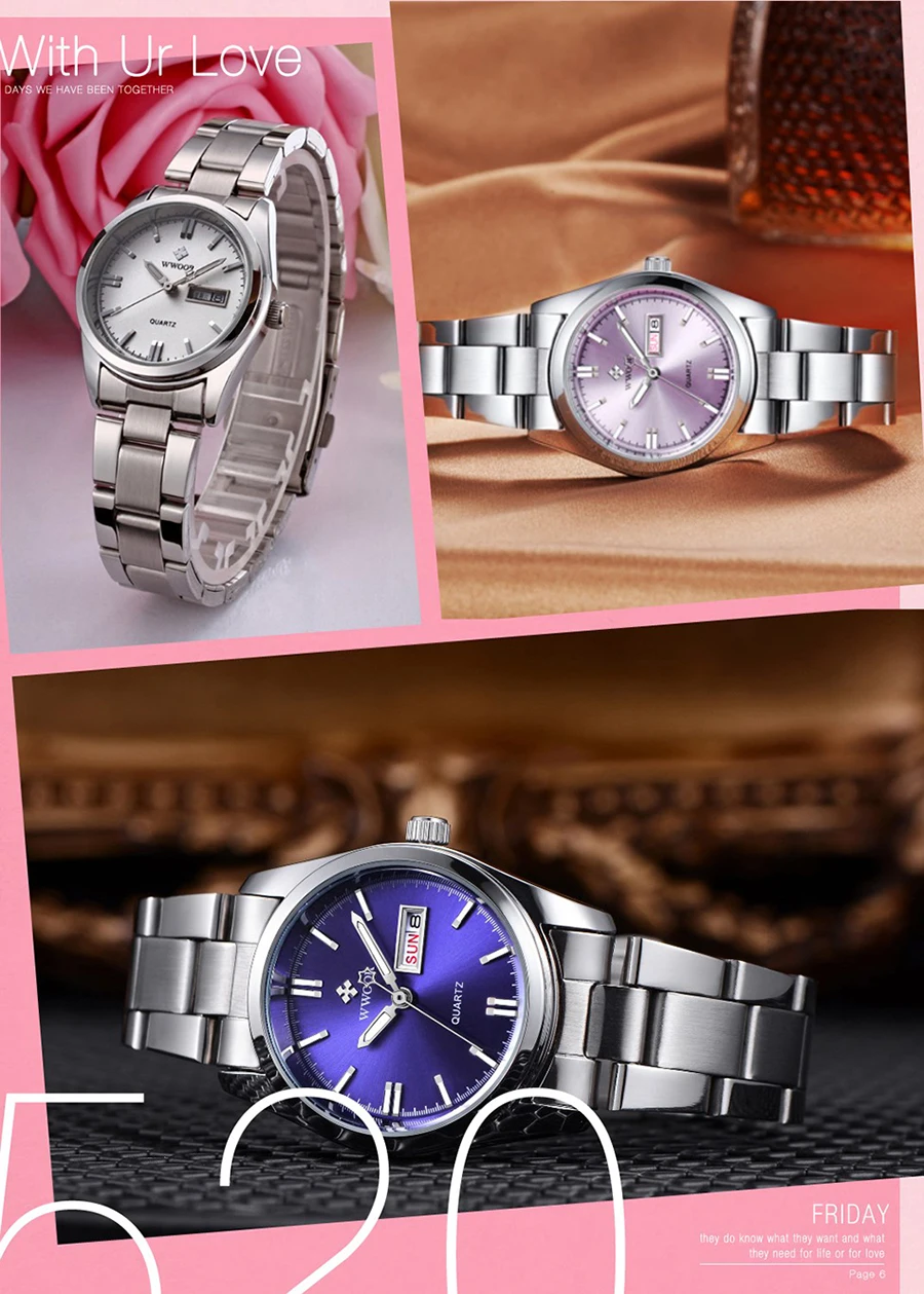 

WWOOR Simple Women Watch Silver Steel Quartz Fashion Waterproof Ladies Bracelet Watches Blue Casual Dress Wrist Woman Watch New