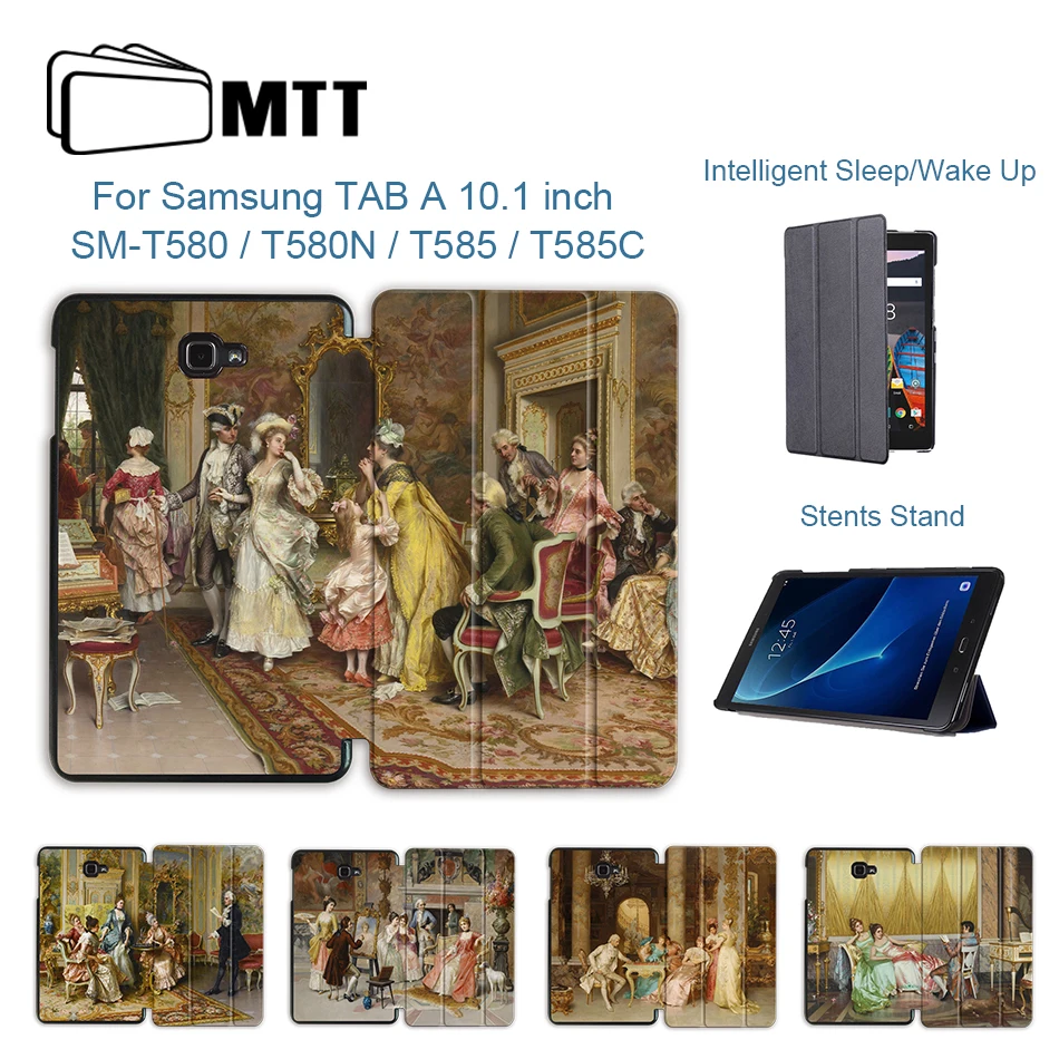 Чехол MTT с масляным рисунком для samsung Galaxy Tab A6, 10,1 дюймов, SM-T580, T585, магнитный откидной Чехол-подставка из искусственной кожи, чехол для планшета, Fundas