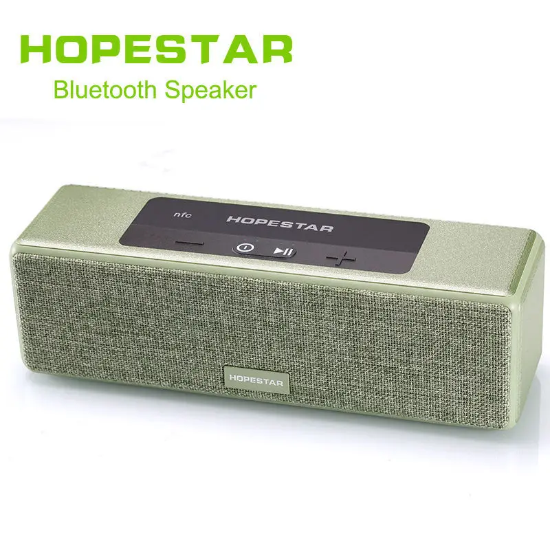 Green HOPESTAR A5 HiFi беспроводной 18650 2400 мАч bluetooth динамик NFC Сабвуфер Altavoces Soundbar power Bank - Цвет: Green