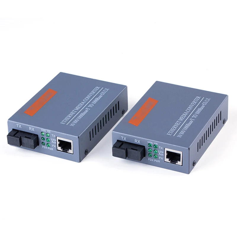 

1 Pair HTB-GS-03 A/B Gigabit Fiber Optical Media Converter 1000Mbps Single Mode Single Fiber SC Port 20KM External Power Supply