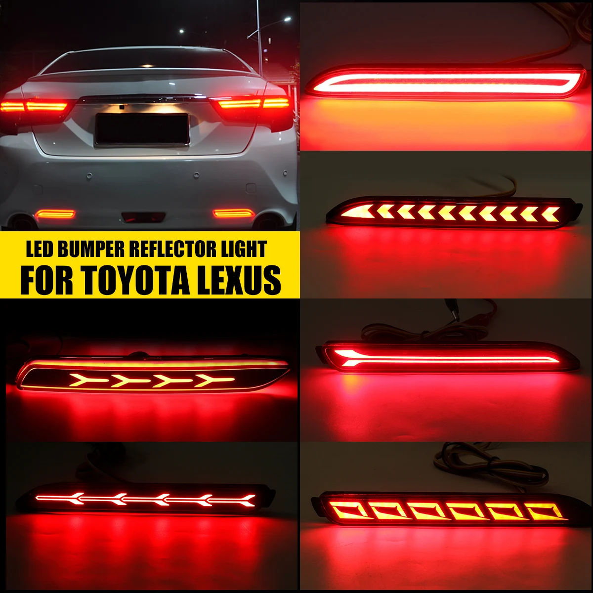 2 задний Светодиодный отражатель светильник для Toyota Camry матрица Sienna Venza Lexus GX470 RX300