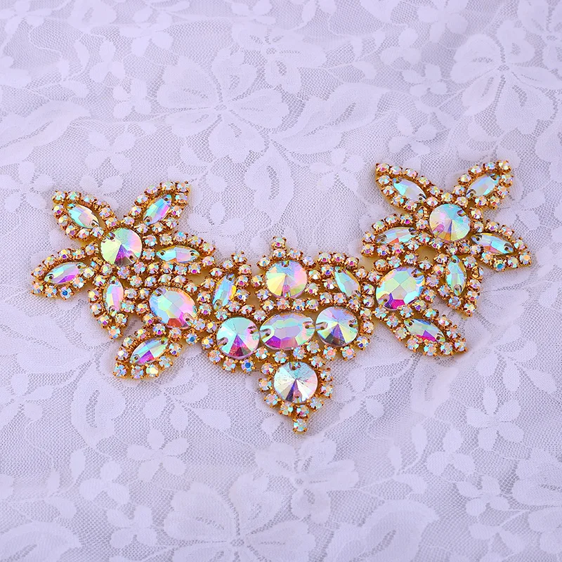 16 5 см пришить Серебристая аппликация из горного хрусталя аксессуар для одежды