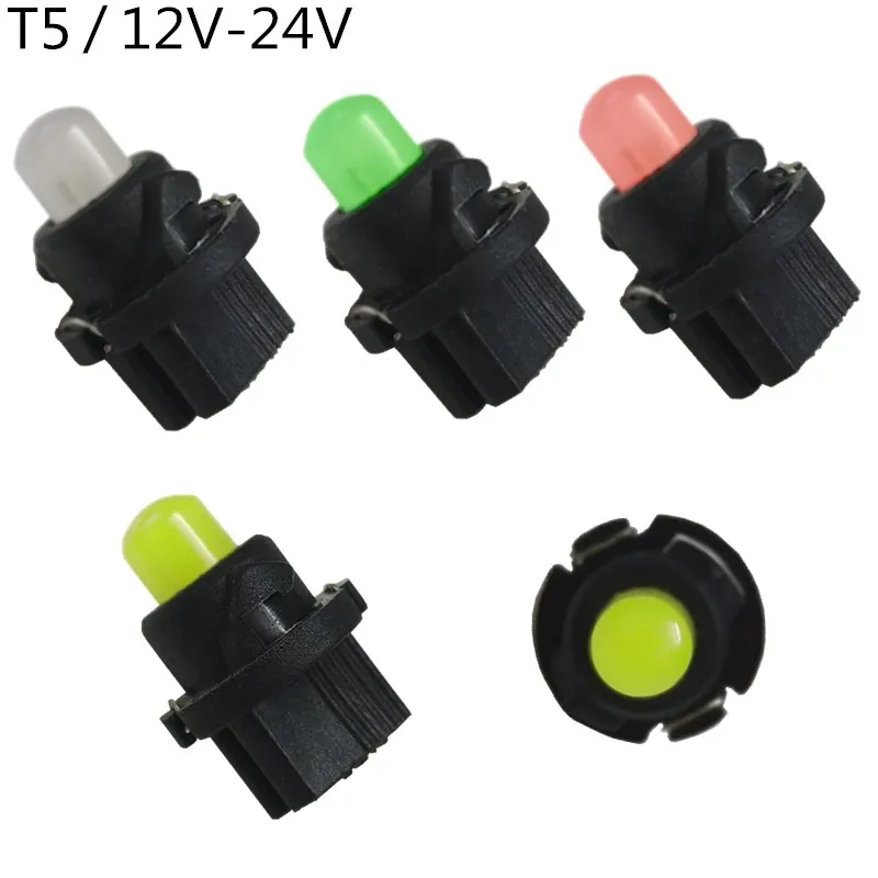 10 шт. T5 12V 24V 37 74 светодиодный лампы с 3/8 'твист безцокольных PC74 PC37 PC118 тире аппаратуры тележки Панель метр светильник в сборе,