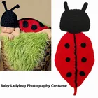 Реквизит для фотосъемки новорожденных аксессуары милая детская Божья коровка ручная работа вязаная одежда Божья коровка фото реквизит детская шапка