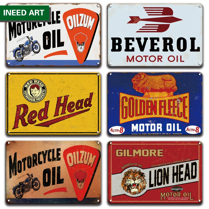 

Retro Decorative Garage Metal Tin Sign Vintage Motor Gas Oil Station Wall Stickers Iron Poster Man Cave Wall Plate Home Decor