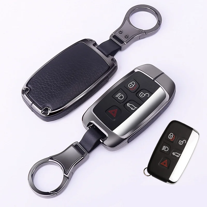 Цинковый сплав кожаный чехол для ключа автомобиля подходит для Land Rover JAGUAR XJ/XJL XEL/XE авто ключ защита авто-Стайлинг Аксессуары Брелок