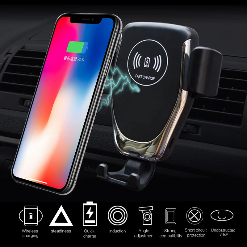 USB Автомобильное Быстрое беспроводное зарядное устройство Qi держатель на выход