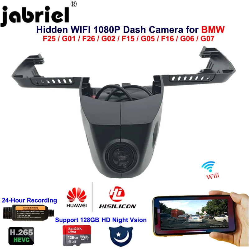 Jabriel 1080P Hidden Wifi Dash Cam Car Dvr for BMW X3 F25 G01 X4 F26 G02 X5 F15 G05 X6 F16 G06 X7 G07 F97 F98 F95 F86 2018 2020