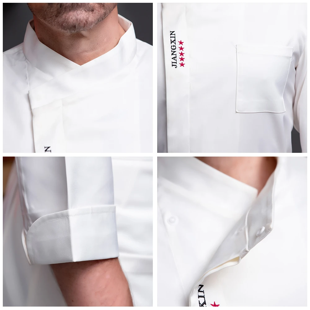 Модная профессиональная Рабочая Униформа шеф-повара с длинным рукавом для
