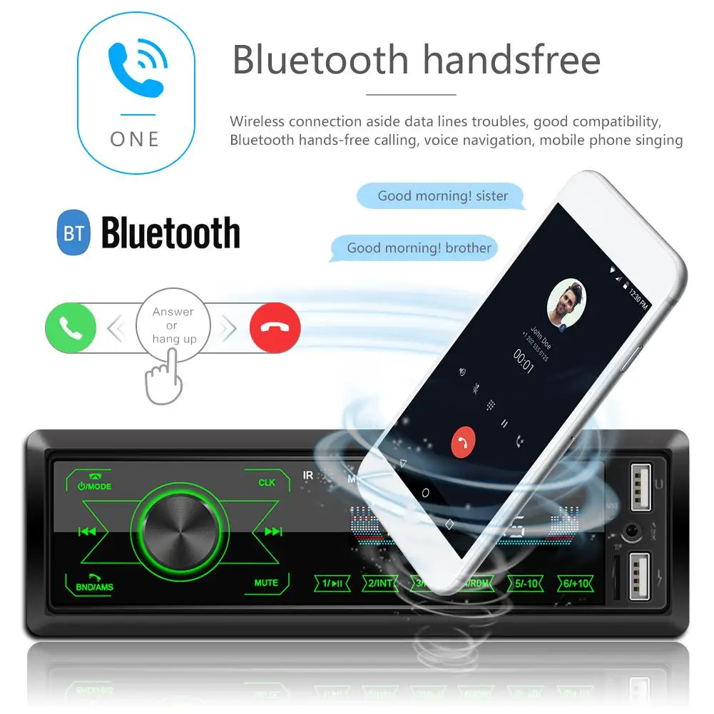 Автомагнитола 1 DIN автомобильная аудиосистема стерео Bluetooth автомобильное радио USB