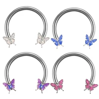 1pc butterfly horseshoe nose rings earrings septum ring tragus piercing daith helix hoop ear earring nostril piercing jewelry