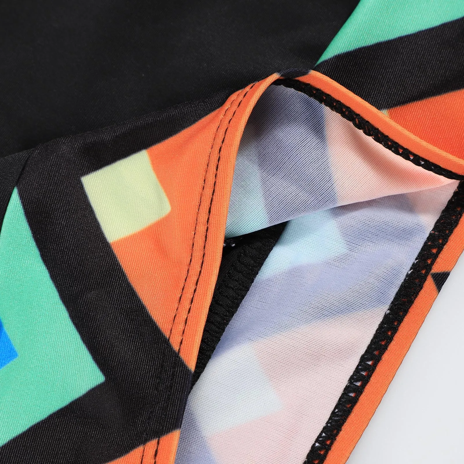 

Geometric Print Bikini Set Plus Size 4xl-8xl Halter Swimsuit Women Push-up Swimwear Patchwork Bathing Suit Beachwear Female A50