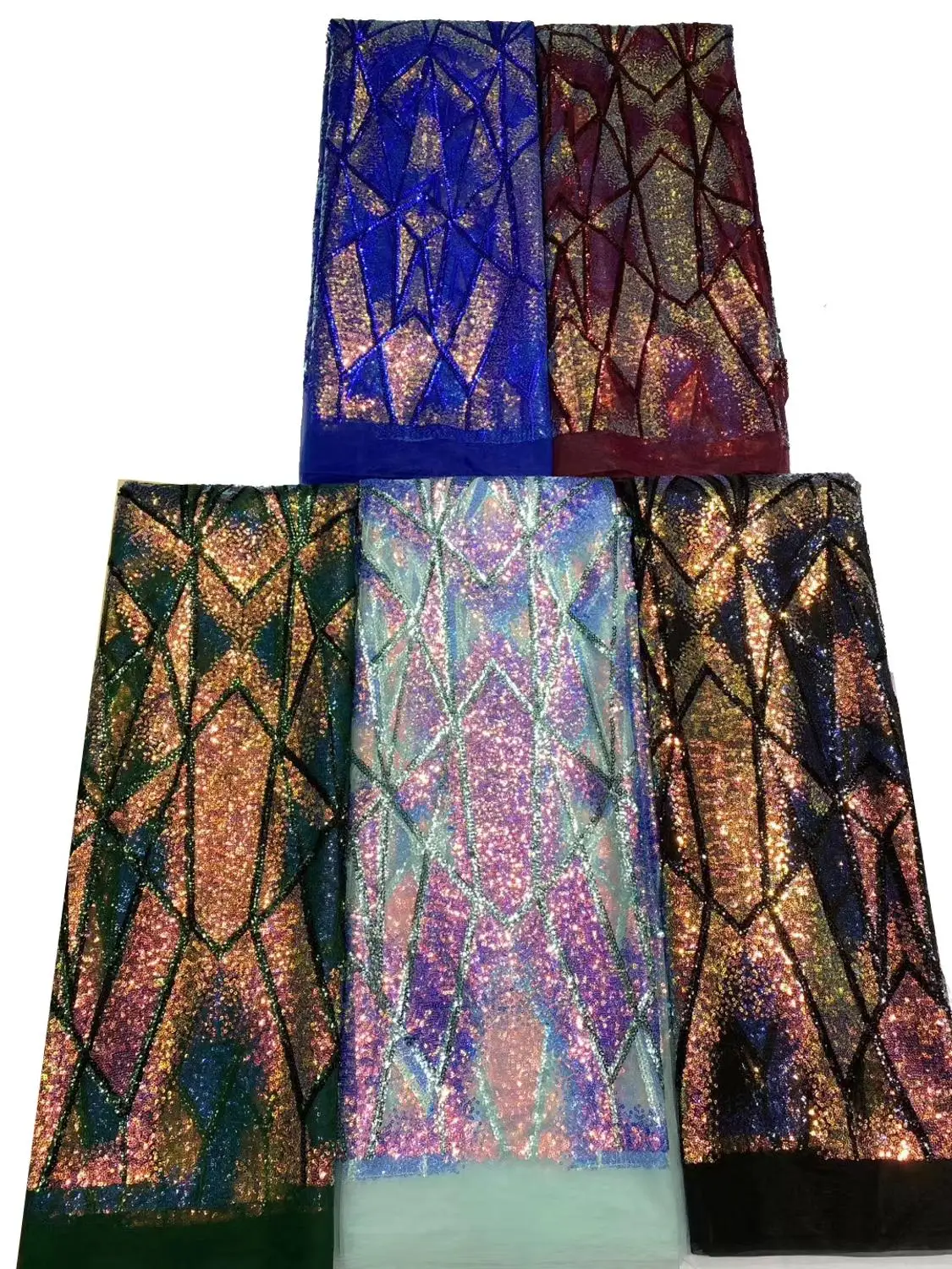 

(5yards/pc) teal green African French net lace fabric bling bling sequins embroidered tulle lace for attractive dress FJY266