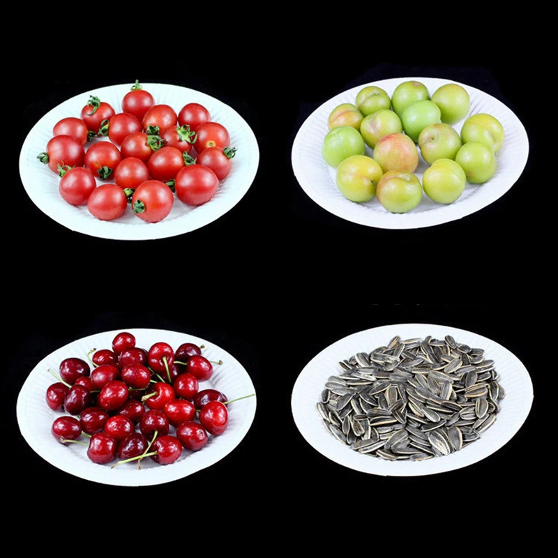 Одноразовая белая бумажная тарелка 5-10 дюймов для торта на день рождения