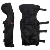 1 pair motorcycle warm knee pads cold protective short fleece mats for quad scooter riding non slip hook motorcycle accessories