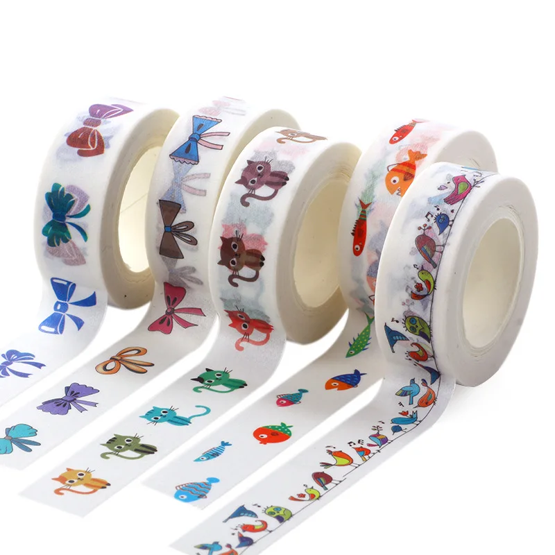 

1 pcs/set Cartoon Colour Decorative Adhesive Tape Masking Washi Tape Diy Scrapbooking Sticker Label Japanese School Stationery