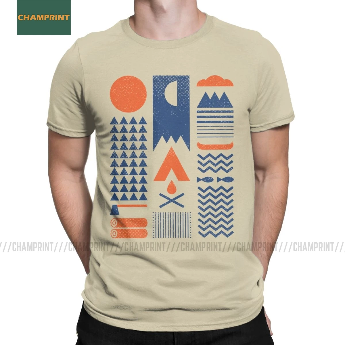 Футболка мужская хлопковая с коротким рукавом винтажная тенниска принтом