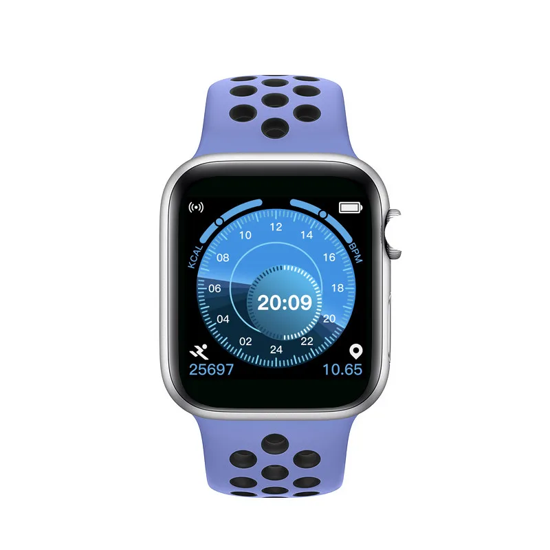 silver blue T55 Смарт-часы для мужчин и женщин, 1,54 дюймов, Bluetooth, монитор сердечного ритма, трекер спортивной активности, Смарт-часы, IP67, водонепроницаемые, PK W34 - Цвет: silver blue