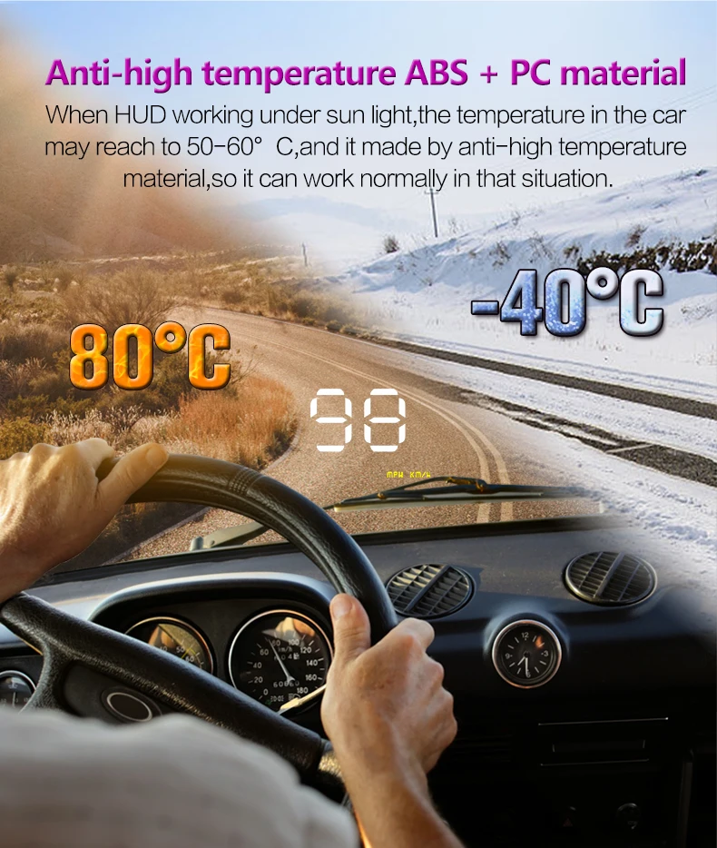 A1000 HUD OBD speed ometer Head Up дисплей цифровой дисплей скорости выше скорости с сигнализацией усталости вождения лобовое стекло проектор